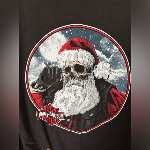 Santa Skull Rocky’s Harley Davidson Tshirt - Picture 6 of 7